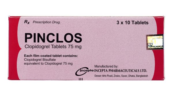 Pinclos 75mg ngừa xơ vữa động mạch (3 vỉ x 10 viên)