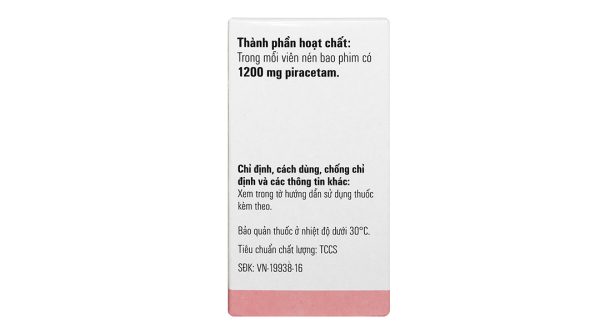 Piracetam-EGIS 1200mg trị triệu chứng của hội chứng tâm thần thực thể lọ 20 viên
