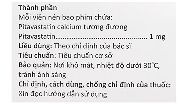 Pit-Stat Tablet 1mg tác dụng giảm cholesterol toàn phần và LDL-C (1 vỉ x 10 viên)