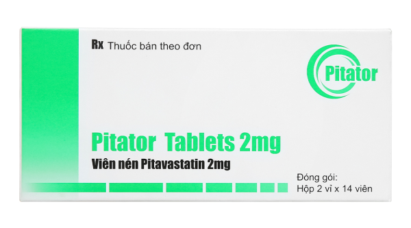 Pitator Tablets 2mg trị rối loạn mỡ máu (2 vỉ x 14 viên)