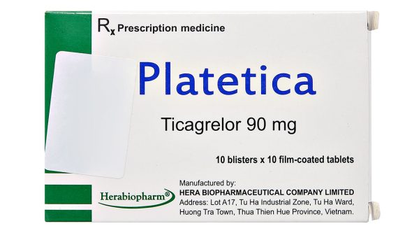 Platetica 90mg dự phòng biến cố huyết khối do xơ vữa (10 vỉ x 10 viên)