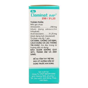 Bột pha hỗn dịch uống Claminat IMP 250/31.25 trị nhiễm khuẩn (12 gói x 1.1g)