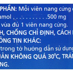 Mexcold Imex 500 giảm đau từ nhẹ đến vừa, hạ sốt chai 200 viên