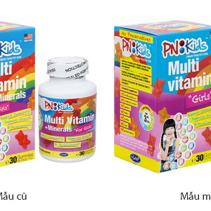 Kẹo dẻo PN Kids Multi Vitamin Girls bổ sung vitamin cho bé gái lọ 30 viên