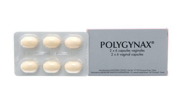 Viên đặt âm đạo Polygynax trị viêm âm đạo, âm hộ (2 vỉ x 6 viên)