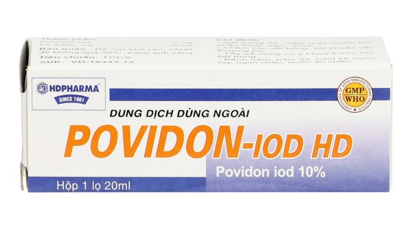 Dung dịch sát khuẩn Povidon-Iod HD 10% sát trùng ngoài da chai 20ml