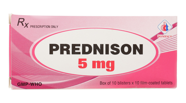 Prednison Domesco 5mg chống viêm, ức chế miễn dịch (10 vỉ x 10 viên)