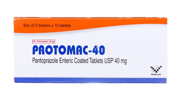 Protomac-40 trị trào ngược dạ dày, thực quản (3 vỉ x 10 viên)