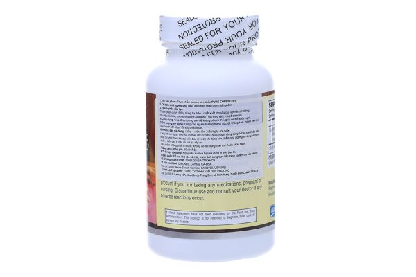 Đông trùng hạ thảo Pure Cordyceps tăng cường sức đề kháng chai 60 viên