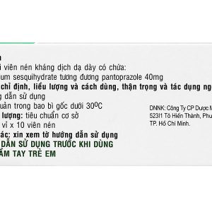Qapanto 40mg trị loét dạ dày, tá tràng (6 vỉ x 10 viên)