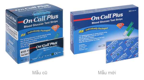 Que thử đường huyết On Call Plus hộp 25 que