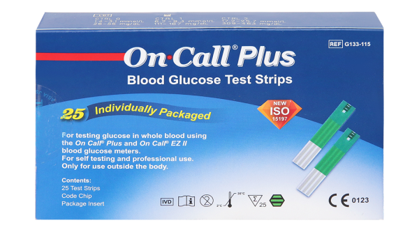Que thử đường huyết On Call Plus hộp 25 que