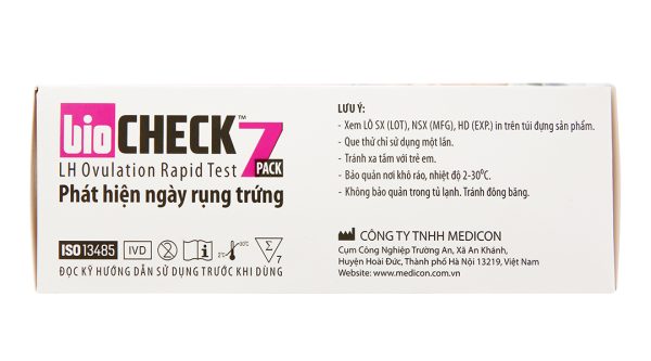 Que thử rụng trứng Biocheck LH Ovulation Rapid Test hộp 7 que