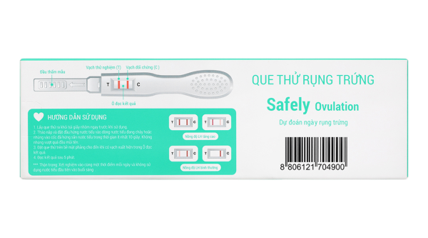 Que thử rụng trứng Safely Ovulation hộp 3 que thử