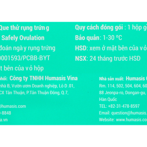 Que thử rụng trứng Safely Ovulation hộp 3 que thử