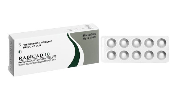 Rabicad 10 trị loét dạ dày, tá tràng (1 vỉ x 10 viên)