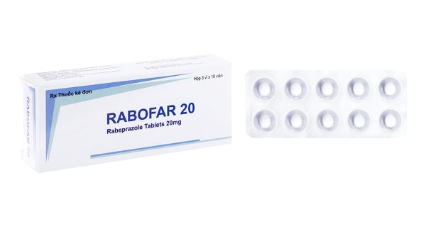 Rabofar 20 trị trào ngược dạ dày, thực quản (3 vỉ x 10 viên)