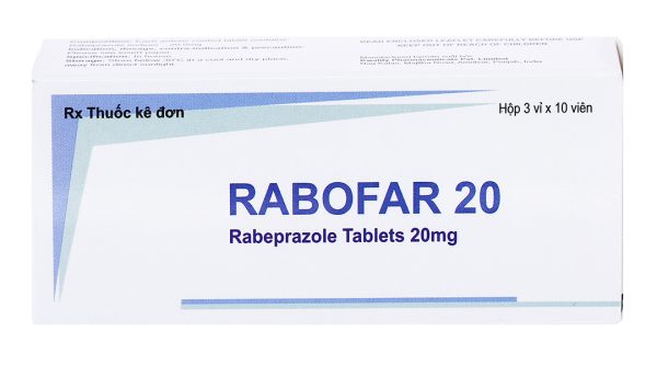 Rabofar 20 trị trào ngược dạ dày, thực quản (3 vỉ x 10 viên)
