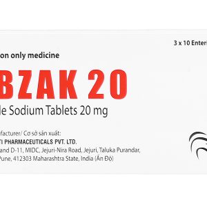 Rabzak 20 trị trào ngược dạ dày, thực quản (3 vỉ x 10 viên)
