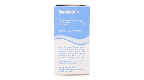 Thuốc cốm Racedagim 10 trị tiêu chảy cấp ở trẻ em (10 gói x 1g)