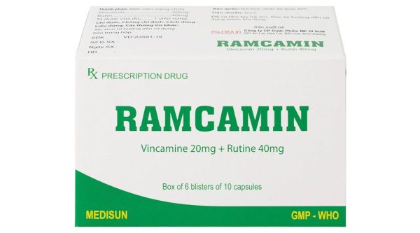 Ramcamin hỗ trợ điều trị tuần hoàn não, suy giảm trí nhớ (6 vỉ x 10 viên)