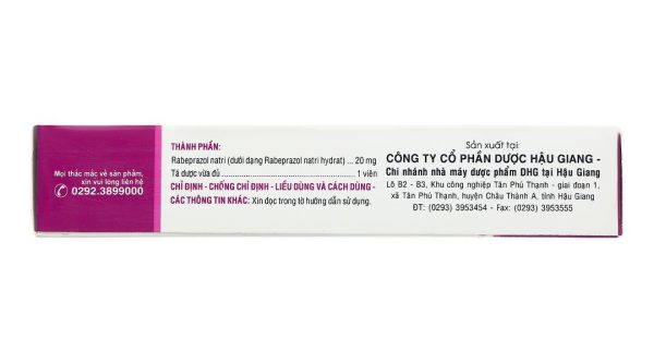 Raxium 20mg điều trị loét dạ dày, tá tràng (3 vỉ x 10 viên)