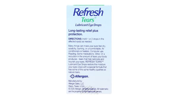 Dung dịch nhỏ mắt Refresh Tears 0.5% giảm kích ứng mắt, khô mắt lọ 15ml