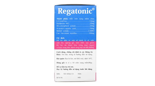 Regatonic hỗ trợ điều trị một số bệnh lý về mắt, cải thiện thị lực (6 vỉ x 10 viên)