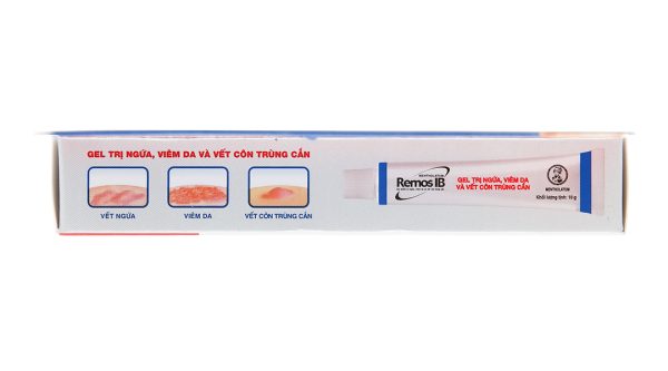 Gel Remos IB trị ngứa, vết côn trùng cắn, chàm, viêm da tuýp 10g