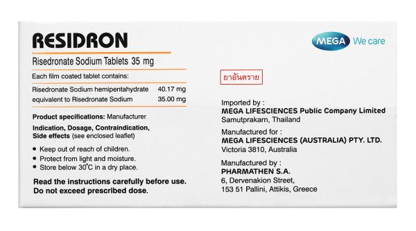 Residron 35mg điều trị và ngăn ngừa loãng xương (1 vỉ x 4 viên)