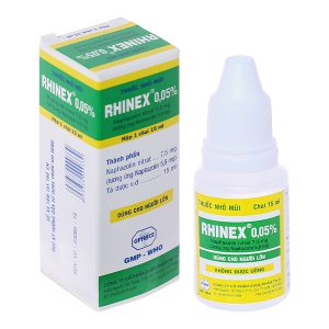 Thuốc nhỏ mũi Rhinex 0.05% giảm triệu chứng, sung huyết trong viêm mũi chai 15ml