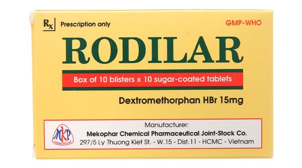 Rodilar 15mg trị ho khan, ho do kích ứng (10 vỉ x 10 viên)