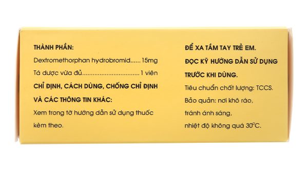 Rodilar 15mg trị ho khan, ho do kích ứng (10 vỉ x 10 viên)
