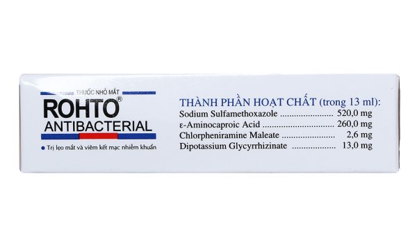 Dung dịch nhỏ mắt Rohto Antibacterial trị lẹo mắt, viêm kết mạc mắt chai 13ml