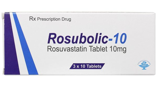Rosubolic-10 điều trị tăng cholesterol máu (3 vỉ x 10 viên)