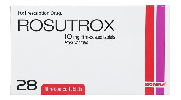 Rosutrox 10mg trị tăng cholesterol trong máu (4 vỉ x 7 viên)