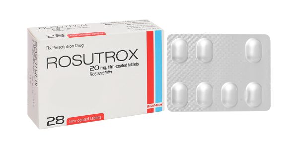 Rosutrox 20mg điều trị rối loạn lipid máu, phòng ngừa biến cố tim mạch (4 vỉ x 7 viên)