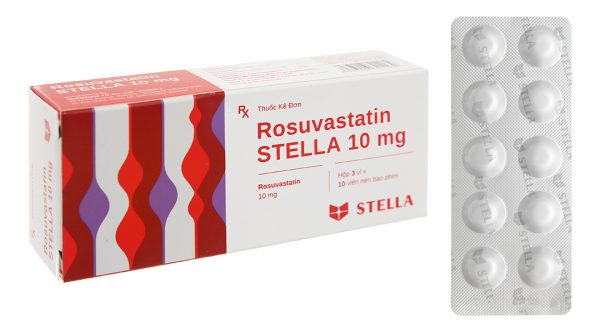 Rosuvastatin Stella 10mg trị rối loạn mỡ máu (3 vỉ x 10 viên)