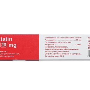 Rosuvastatin Stella 20mg trị rối loạn mỡ máu (3 vỉ x 10 viên)