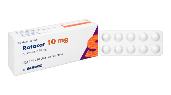 Rotacor 10mg trị tăng cholesterol máu (3 vỉ x 10 viên)