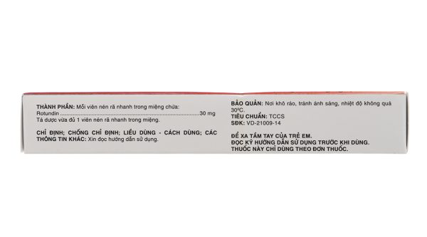 Rotundin-SPM 30mg giúp giảm lo âu, căng thẳng (3 vỉ x 10 viên)
