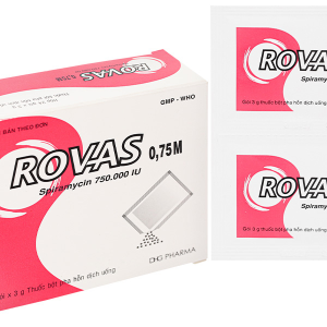 Bột pha hỗn dịch uống Rovas 0.75M trị nhiễm khuẩn (24 gói x 3g)