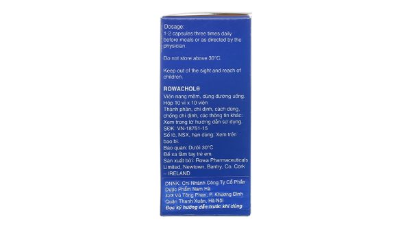 Rowachol trị sỏi đường mật (10 vỉ x 10 viên)