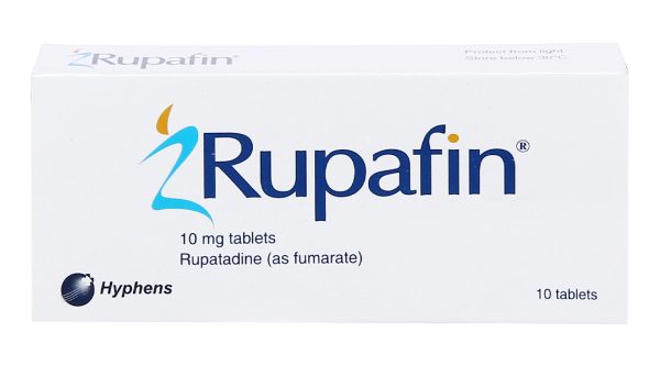 Rupafin 10mg trị viêm mũi dị ứng, mề đay (1 vỉ x 10 viên)