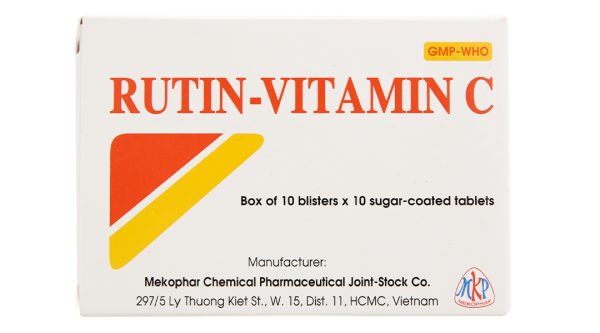 Rutin-Vitamin C trị trĩ, suy giãn tĩnh mạch (10 vỉ x 10 viên)