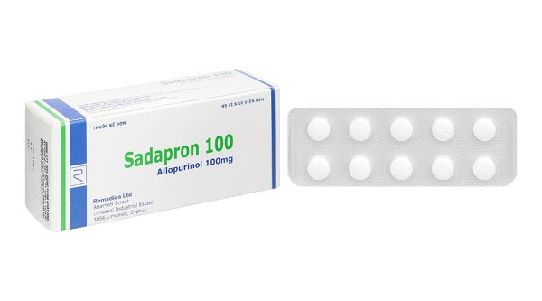 Sadapron 100 trị chứng tăng acid uric tiên phát hoặc thứ phát (5 vỉ x 10 viên)