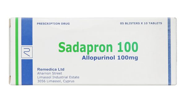 Sadapron 100 trị chứng tăng acid uric tiên phát hoặc thứ phát (5 vỉ x 10 viên)