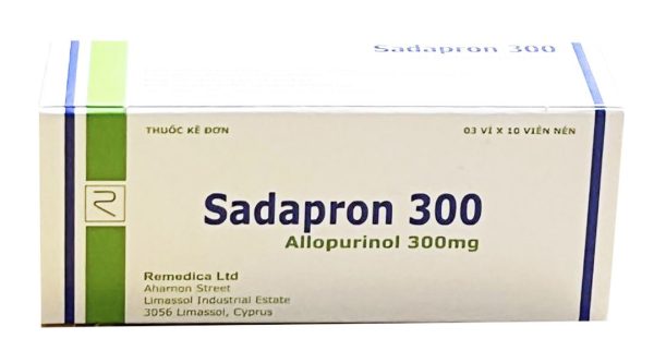Sadapron 300 điều trị chứng tăng acid uric máu (3 vỉ x 10 viên)