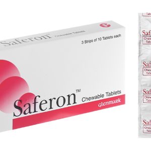 Viên nhai Saferon phòng và trị thiếu máu, thiếu sắt (3 vỉ x 10 viên)