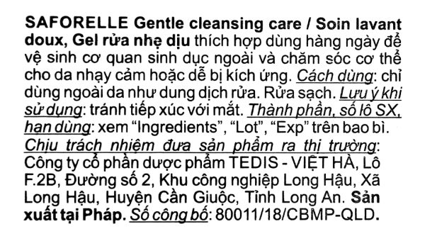 Dung dịch vệ sinh phụ nữ Saforelle cho da nhạy cảm chai 100ml